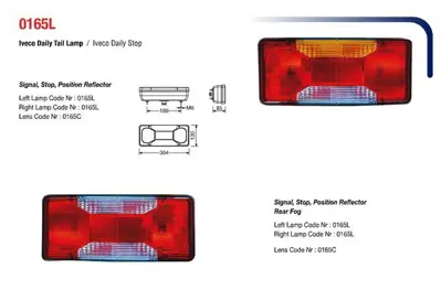 ITHAL UCLER-0165L Stop Lambası Iveco Daıly Pıck-Up Kamyon 05> Soketlı 610740 610741 