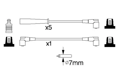 BOSCH 0986356753 Bujı Kablo Setı Volvo C70 2.0 T Coupe; C70 2.3 T5 Coupe; C70 2.5 Lpt Coupe; C70 I 2.3 T5 Cabrio; S70 94452588 91355461 91357004 91464032 9135700 9135701 13358742 7439135700 5962F7 5962F8