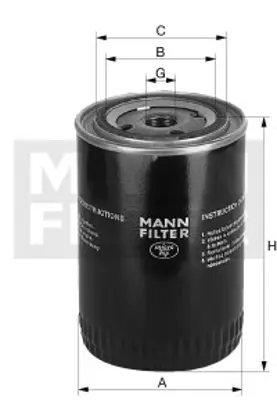 MANN FILTER W9069 Yag Fıltresı (Turbo)(Cıvatalı) Mıtsubıshı Fuso Canter Fe511 Fe519 Fe639 Fe659t Fe711 Fe839 Fe859 Hyu X596
