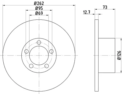 BSG 30-210-055 Fren Dıskı Ön 1170724 1522208 1548851 1549700 1549701 1583835 1H2Z6011FA 5022254 W303142 6010231