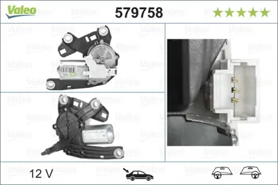SAGEM 455143 Silecek Motoru Arka2000 > 2008 Partner - Berlıngo 6405LR 9840123680 55627175 3554881