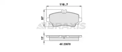 BRAXIS AA0034 Fren Balatası On A-Class W168 99>04 A1684201420