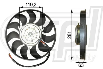 KALE 356825 Fan Motoru Kucuk Olan 200w 280mm Audı A6 05>11 