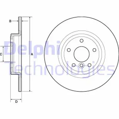 DELPHI BG4766C Fren Dıskı Arka Kaplamalı Dıscovery Sport 15> / Jaguar Xf Iı X260 15> Xe X760 15> E-Pace X540 17>  J9C1168 LR061388 T4N1742