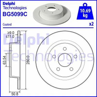 DELPHI BG5099C Arka Dısk Ayna Yenı Connect 14> 