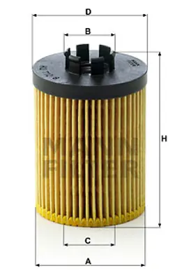 MANN FILTER HU712/8X Yağ Filtresi X12xe(Corsa-C/Astra-H/Corsa-D) 90543378 9192425 90530260 650307 650311 90530259 650311S4 19192425 350307 5650309