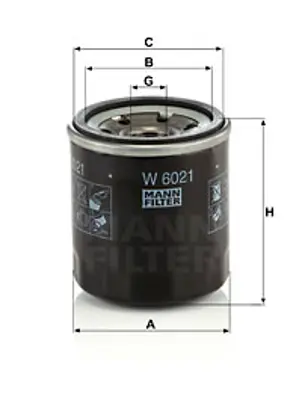 MANN FILTER W6021 Yağ Filitresi Spark Ym B10d1-B12d1 25181616 96475855 96985730 P96985730 P25181616 P96475855 96175855 D96475855 96682858 96574633