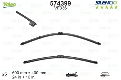 VALEO 574399 Sılecek Supurgesı Flat Blade (X2) Bmw 3 Serıes (E92) 61610415881 61612159629 61617156483 61617170570 61610415882 4B0998003 4B1955425C 61612159630 61612407288 1609069180