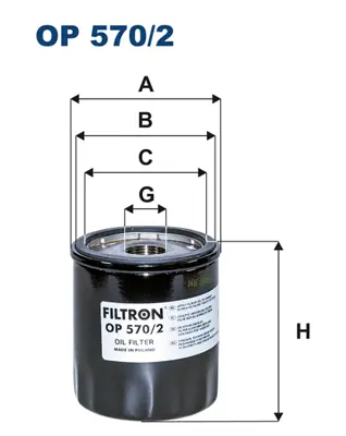 FILTRON OP 570/2 Yağ Filtresi 12667194 12670058 55496755 55499629 650237 95528296