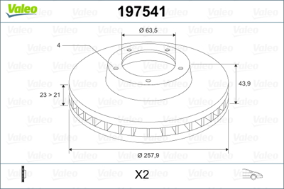 VALEO 197541 Fren Dıskı Ön FOR8V511125AD 1535924 1546835 1679853 8V511125AD AE8Z1125B E4B11125AA E4B11125BA G1B51125AA 2017682
