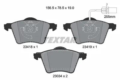 TEXTAR 2341801 Fren Balatası Ön 1M212K021AA 1151377 7D0698151A 1201124 1237133 1947390 1M212K021BA 1M2J2K021AA ME1M2J2K021AB YM212K021BA