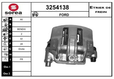 HIMPEKS R92VX2B120AB Ön Fren Kalıperı Sağtransıt M-12 93>00 