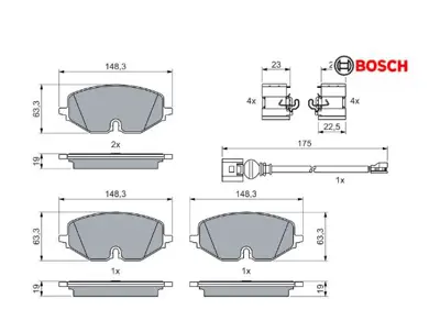 BOSCH 0986460072 Disk Balata Golf Vııı Ön 2018 Skoda  Octavıa Fdb5194 VWN3CA2D390EA