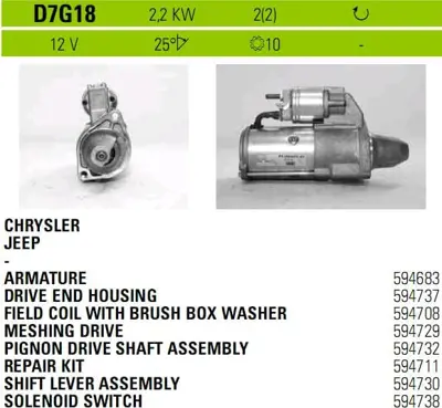 VALEO 594738 Mars Otomatıgı 04801472AA