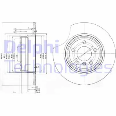DELPHI BG3629 Fren Dıskı Arka Bmw X5 E53 00>06 34216859678 34211164911 34216765458 34216794299 6765458 6794299 6859678 1164911 230782 1165859
