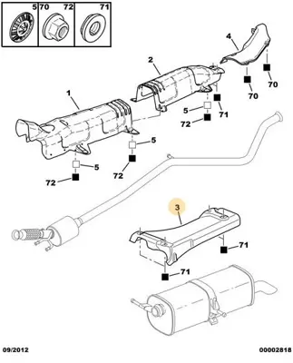 PSA 1723.K4 Arka Eksoz Isı Kalkanı 1723K4