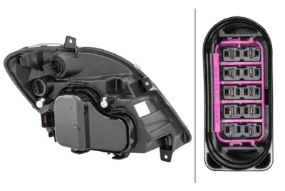 HELLA 1EB247012-051 Far Sol (Halojen, Sıslı, Motorlu) Sprınter 906 06> 9068200661 A9068200661 E414504 80659075 9068200561 A9068200561 80659074