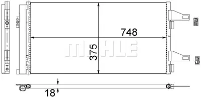 BEHR MAHLE AC 363 000S Klima Radyatörü 1344098080 1361236080 1371428080 1391281080 1399110080 1610136780 1623816180 6455EQ 6455FS 6455HE
