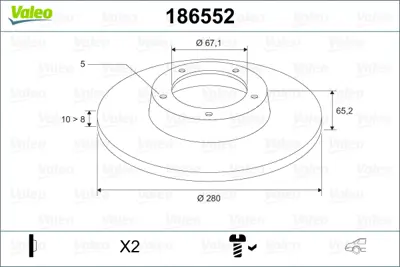 VALEO 186552 Fren Dıskı Arka V-Class 638/2 96>03 Vıto 638 96>03 6384230112 A6384230112 638423011210 638423011264 230417 A638423011210 A08696810 8696810 4351216130 4351216120