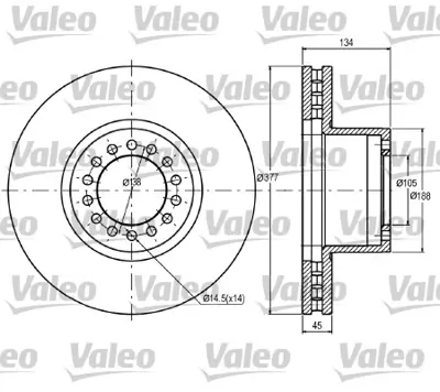 VALEO 187048 Fren Dıskı On M-Benz Atego 14 Bıjon 377 Mm (Adet) 6754210112 A9754210512 II30676 A6754210112 JAE0110400012 6754210012 A9754210212 A9754210112 A9754210012 9754210512