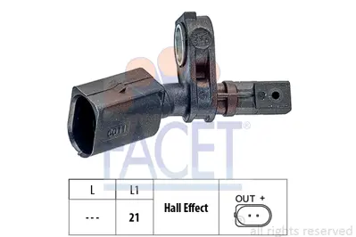 FACET 21.0011 Abs Sensoru Sol On Golf Vıı 13>> Passat 15>> Polo 05>> Tıguan 16>> Touran 16>> 12>> A1 11>> A3 13>>  WHT003861 6Q0927803A 6Q0927803B 41060CD094 D1060CD00C D10F0CD00C D10F0CD026 D10F0CD028 5001014694 5001014704