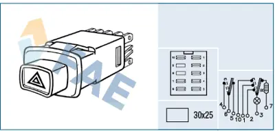 FAE 61560 Dortlu Flasor Anahtarı Scanıa 3 Serısı 1363131