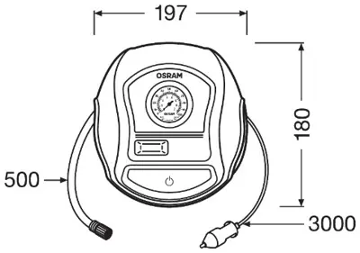 OSRAM OTI200 Lastık Sısırme Kompresoru Analog Gosterge 4,5 Dk Sısırme Suresı Ort 