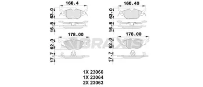 BRAXIS AB0015 On Fren Balatası Astra G Zafıra A 98>10 1605000