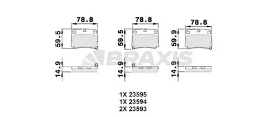 BRAXIS AB0492 Arka Fren Balatası Pajero Iı 90-98 MR389575