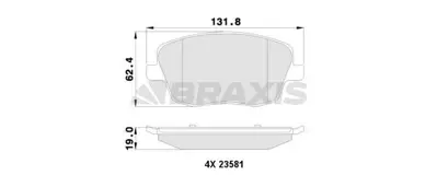 BRAXIS AA0127 On Fren Balatası Cordoba 1.4 16v 1.4tdı 1.9sdı 1.9 Tdı 02> Fabıa 1.9 / 2.0tdı 00> 6Q0698151A