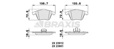BRAXIS AA0136 On Fren Balatası  Vectra C 02>08 02> 2.8 V6 / A4 04>08 A6 04> A8 03> / Exeo 09> / Focus Iı 05>11 St  4N512K021AB