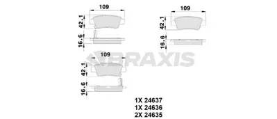 BRAXIS AB0232 Arka Fren Balatası Honda Crv 2.0 Vtec 2007-2012 Crv 1.6 2012-> 43022SWWG00