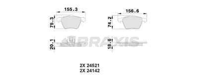 BRAXIS AA0193 On Fren Balatası Galaxy S Max 2,0eco / 2,0tdcı / 2,2tdcı 06>15 Volvo S60 Iı 10>15 S80 Iı V60 V70 Iıı 1405511