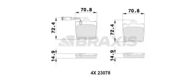 BRAXIS AB0361 Fren Balatası Arka S-Class W220 98>05 C215 99>06 A004420942041