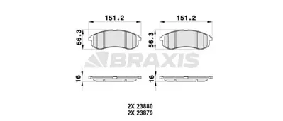 BRAXIS AB0372 On Fren Balatası Mıtsubıshı L200 2.5 Td 4x4 01-06 MN102622