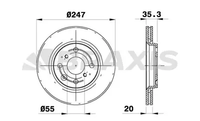 BRAXIS AE0023 On Fren Dısk Aynası P107 C1 1.0 1.4hdı Toyota Aygo (06 / 05 ) Hava Sogutmalı 4246F0
