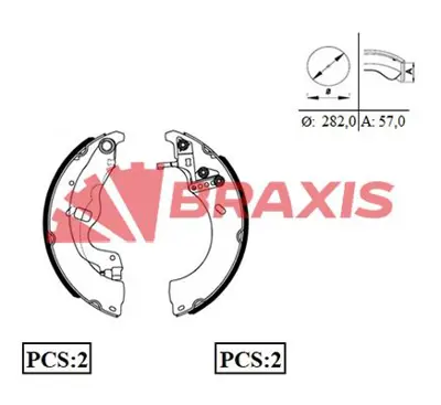 BRAXIS AC0068 Arka Fren Pabuclu Balata J9 Premıer 09> Karsan J10 A424828