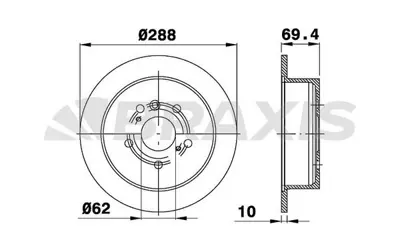 BRAXIS AE0581 Arka Fren Dısk Aynası Lexus Rx 300 350 400h 4243148041