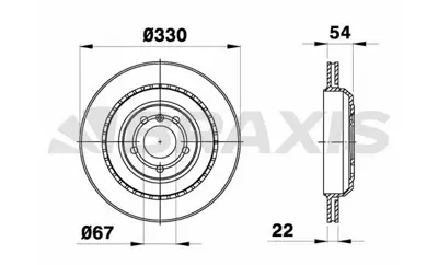 BRAXIS AE0409 Fren Dıskı Arka 4-Matic X164 06>12 W251 07>14 W164 05>11 1644230612