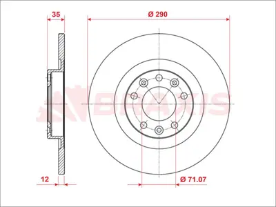 BRAXIS AE0860 Fren Dıskı Arka C4 Pıcasso Iı Grand Pıcasso 13 > C5 Aırcross 18 > Jumpy V 16 > / Ds7 Crossback 17 >  1609583080