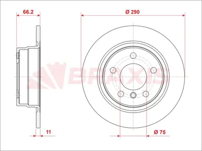 BRAXIS AE0945 Fren Dıskı Arka Bmw F20 F21 F22 F23 34216792225