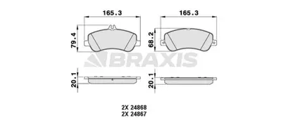 BRAXIS AA0209 Fren Balatası On Glk-Class X204 09>15 A0074206620