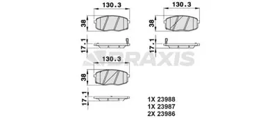 BRAXIS AB0053 Fren Balatası On Hyundaı I30 07-12 Kıa Ceed 07-12 Carens 02-06 (130*58*18) GM K2FA3328Z