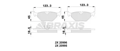 BRAXIS AB0249 Fren Balatası Arka Bmw E36 Z3 E32 E34 E36 M3 E34 M5 34111161455
