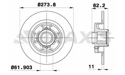 BRAXIS AD0003 Arka Fren Dısk Aynası Abs Sensor Halkası Ile Grand Scenıc 1.5dcı / 1.6 / 1.9 Dcı / 2.0 04 7701206327