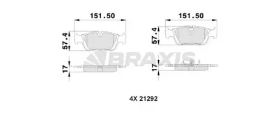 BRAXIS AA0297 Fren Balatası On Bmw E46 E36 91>05 34116761237