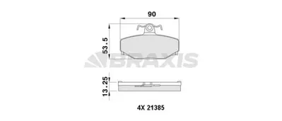 BRAXIS AA0466 Arka Fren Balatası (Tk) 740 / Estate 87 92 760 87 90 780 86 91 940 / Estate 93 95 / V70 / Xc 96 2709236