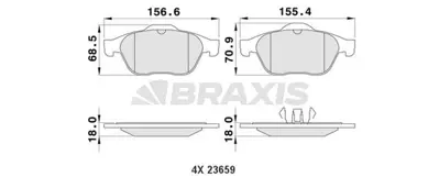 BRAXIS AA0111 On Fren Balatası Laguna Iı 1.6 16v 1.8 16v 1.9 3.0 V6 Megane Iı 05 1.6 16v 1.5 2.0 1.9 410600756R