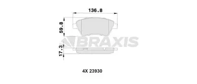 BRAXIS AB0018 On Fren Balatası Megane Iı Scenıc Iı 1.4 / 1.5dcı / 1.6 / 1.9dcı / 2.0 Kangoo 1.9dcı 01> 410601241R