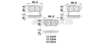 BRAXIS AB0097 Arka Fren Balatası Dısk Elantra 06-10 / Getz 02-11 / Matrıx / Santafe 01-06 / Sonata 98-05 / Sonata  583023FA10